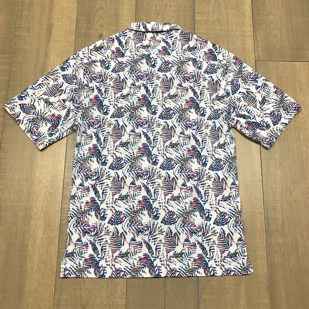 Coolibar Button Up Shirt Mens Size S Palm Leaf Tropical UPF 50 Sun Protection - Picture 2 of 12